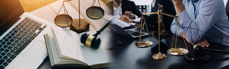 Consultation and conference of professional businesswoman and Male lawyers working and discussion...