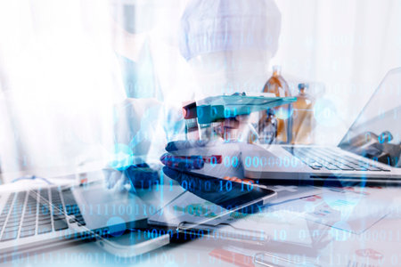 justice and law concept.Male judge in a courtroom on wooden table and Counselor or Male lawyer working in office. Legal law, advice and justice concept.の写真素材