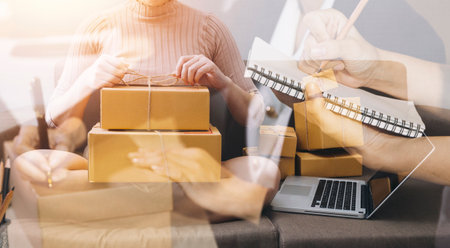 Asian women with stress, She kept herself alone in her bedroom, Depression.の写真素材