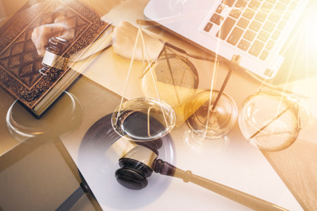 Construction engineer working at blueprint to build large commercial buildings in office. Engineering tools and construction concept.の写真素材