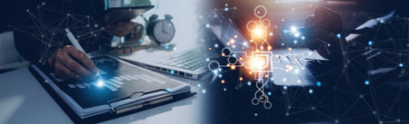 Cyber Protection Data Security Internet Privacy, Internet and technology concept on virtual screen....