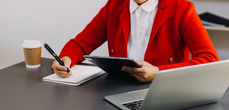 2023 business finance technology and investment concept. Stock Market Investments Funds and Digital Assets. businessman analysing forex trading graph financial data. Business finance background.の写真素材