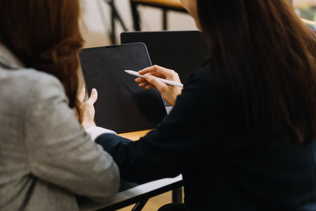 Male lawyer working with contract papers and wooden gavel on tabel in courtroom. justice and law ,attorney, court judge, concept.の写真素材