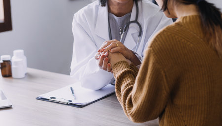 Homecare nursing service and elderly people cardiology healthcare. Close up of young hispanic female...