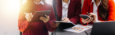 casual businessman Working using mobile phone typing computer mobile chat laptop contact us at...
