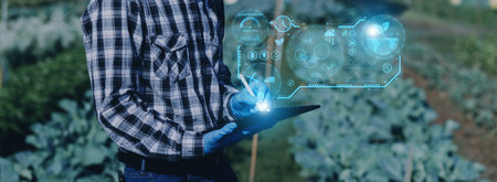 Selective focus. Architect team planning design apply renewable or solar energy on architectural building model with virtual reality technology hologram. Alternative green energy in future concept.の写真素材