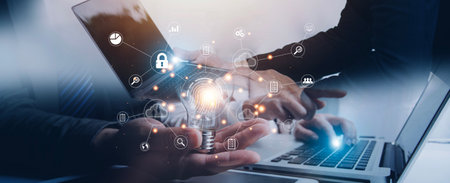 businessmen Fingerprint scanning and biometric authentication, processing of biometric for access...