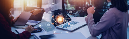 Digital transformation change management, internet of things. new technology bigdata and business...
