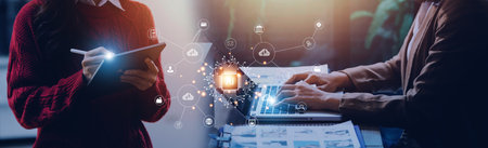 Digital transformation change management, internet of things. new technology bigdata and business...