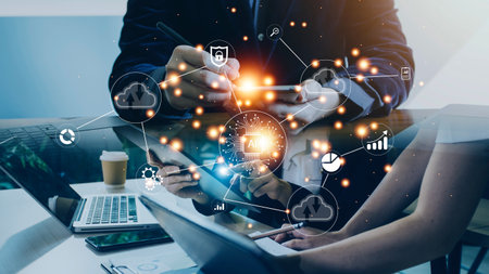 Digital transformation technology strategy, IoT, internet of things. transformation of ideas and the...