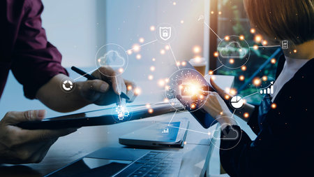 Digital transformation technology strategy, IoT, internet of things. transformation of ideas and the...