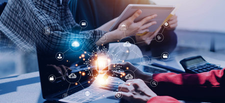 Digital transformation technology strategy, IoT, internet of things. transformation of ideas and the...