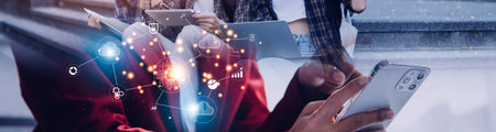 Digital transformation change management, internet of things. new technology bigdata and business...