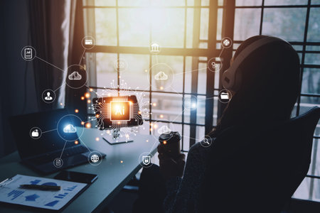 Digital transformation technology strategy, IoT, internet of things. transformation of ideas and the...