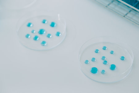 biochemical research scientist team working with microscope for coronavirus vaccine development in...