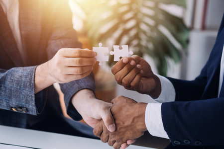 Group of Business partner professional team working together meeting are discussing and analyzing with new strategy marketing project investment to growth up profit into company.の写真素材