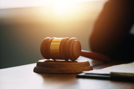 Businessman and Male lawyer or judge consult having team meeting with client, Law and Legal services...