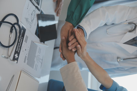 international team of professional doctors having a meeting in conference room at the modern hospital. Healthcare and medical development concept.の写真素材