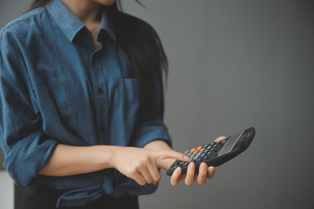 Business woman start up small business entrepreneur SME success .freelance woman working at home with Online Parcel delivery. SME and packaging deliveryconceptの写真素材