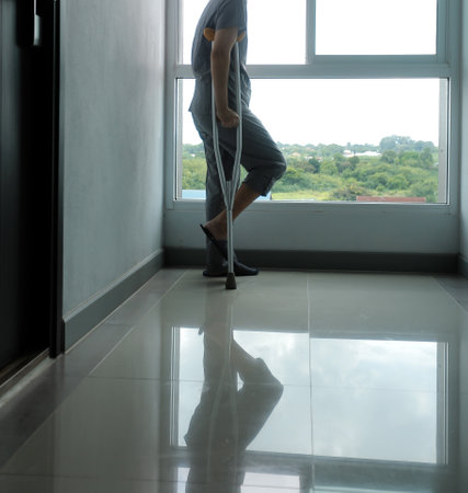 Physiotherapist is doing physical therapy for a patient, the patient has body aches due to overwork and has undergone treatment and physiotherapy with a professional physiotherapist.の写真素材