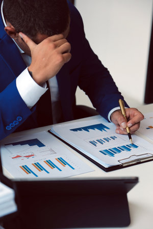 Team of business people working together in the meeting room office, teamwork background charts and graphs banner, double exposure successful teamwork,business planning concept.の写真素材