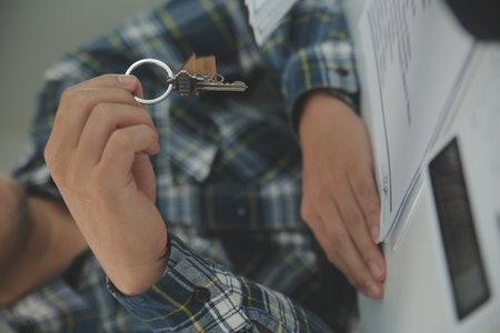 Real estate agent and customer signing contract to buy house, insurance or loan real estate.rent a...