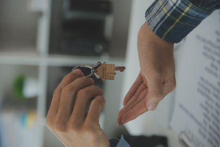 Real estate agent and customer signing contract to buy house, insurance or loan real estate.rent a house,get insurance or loan real estate or property.の写真素材