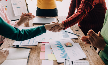 Businesswoman handshake and business people. Successful business handshake concept.の写真素材