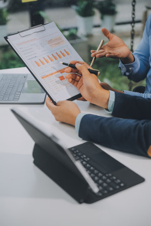 Group of business people working together in the office new concept business project presentation ideas.の写真素材