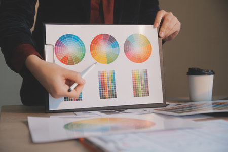 UX UI design process for modish mobile application and website . Creative prototype of wireframe for professional app developer .の写真素材