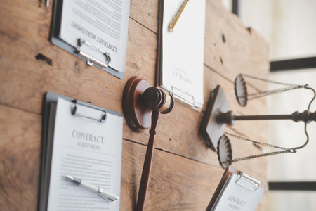 Good service cooperation, Consultation of Businesswoman and Male lawyer or judge counselor having...