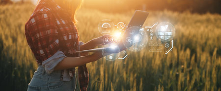 Reduce CO2 emission.Clean and friendly environment without carbon dioxide emissions. hand holding tree on blur green nature background. concept eco earth dayの写真素材