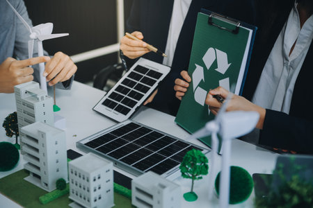 Carbon offset price report CO2 emission. Future growth Net zero waste in ESG ethical SME office...