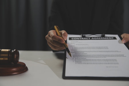 Law theme, gavel or mallet of the judge, lawyer enforcement officers, evidence-based cases taken into account in the court abount business, legislation.の写真素材