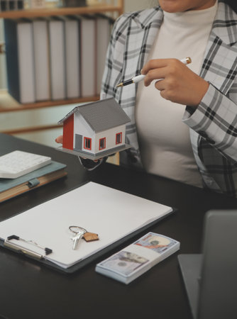 buy or sell real estate mortgage, Sale representative offer house purchase contract to buy a house...