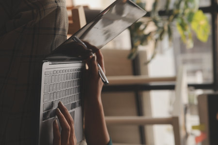 Brainstorming meeting of businessmen working together to come up with a marketing strategy Business finance and accounting conceptsの写真素材