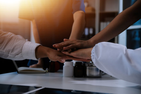Doctor handshake and partnership in healthcare, medicine or trust for collaboration, unity or...