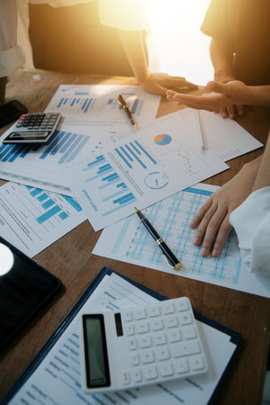 Business meetings to analyze investment strategies and brainstorm sales plans for a more profitable business.の写真素材