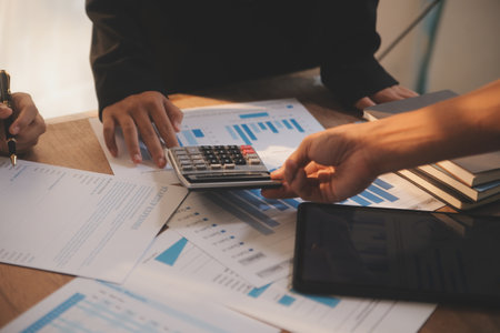 Business people are analyzing and planning business strategies.