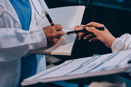 Medical team working on digital tablet healthcare doctor technology tablet using computer analyzed...