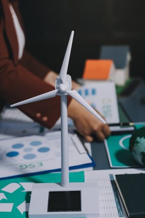 Carbon offset price report CO2 emission. Future growth Net zero waste in ESG ethical SME office...