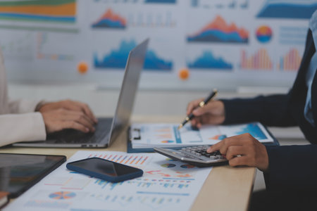 Business Documents, Auditor businesswoman checking searching document legal prepare paperwork or...