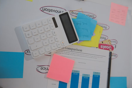 businessman working data document graph chart report marketing research development planning...