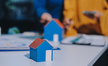 ESG environmental social governance display on laptop on eco-friendly company meeting with business people implementing environmental protection for clean and sustainable future ecology. Trailblazingの写真素材