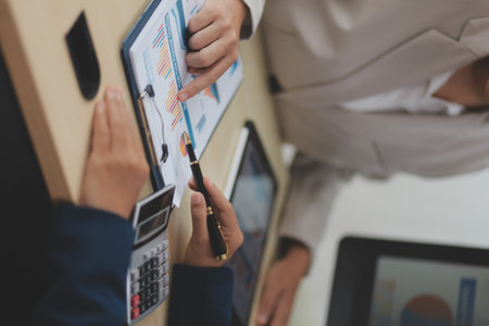 Business Documents, Auditor businesswoman checking searching document legal prepare paperwork or...