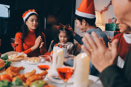 Christmas family portrait - Happy family together in Christmasの写真素材