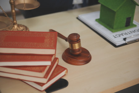 Legal concepts regarding houses and real estate. House and real estate auctions.の写真素材