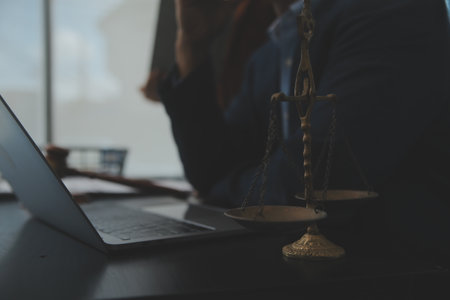 Law theme, gavel or mallet of the judge, lawyer enforcement officers, evidence-based cases taken into account in the court abount business, legislation.の写真素材