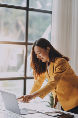 Portrait of confident asian business women in the officeの写真素材