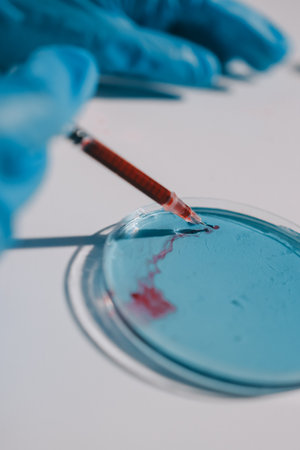 Researchers working in the clinical laboratoryの写真素材